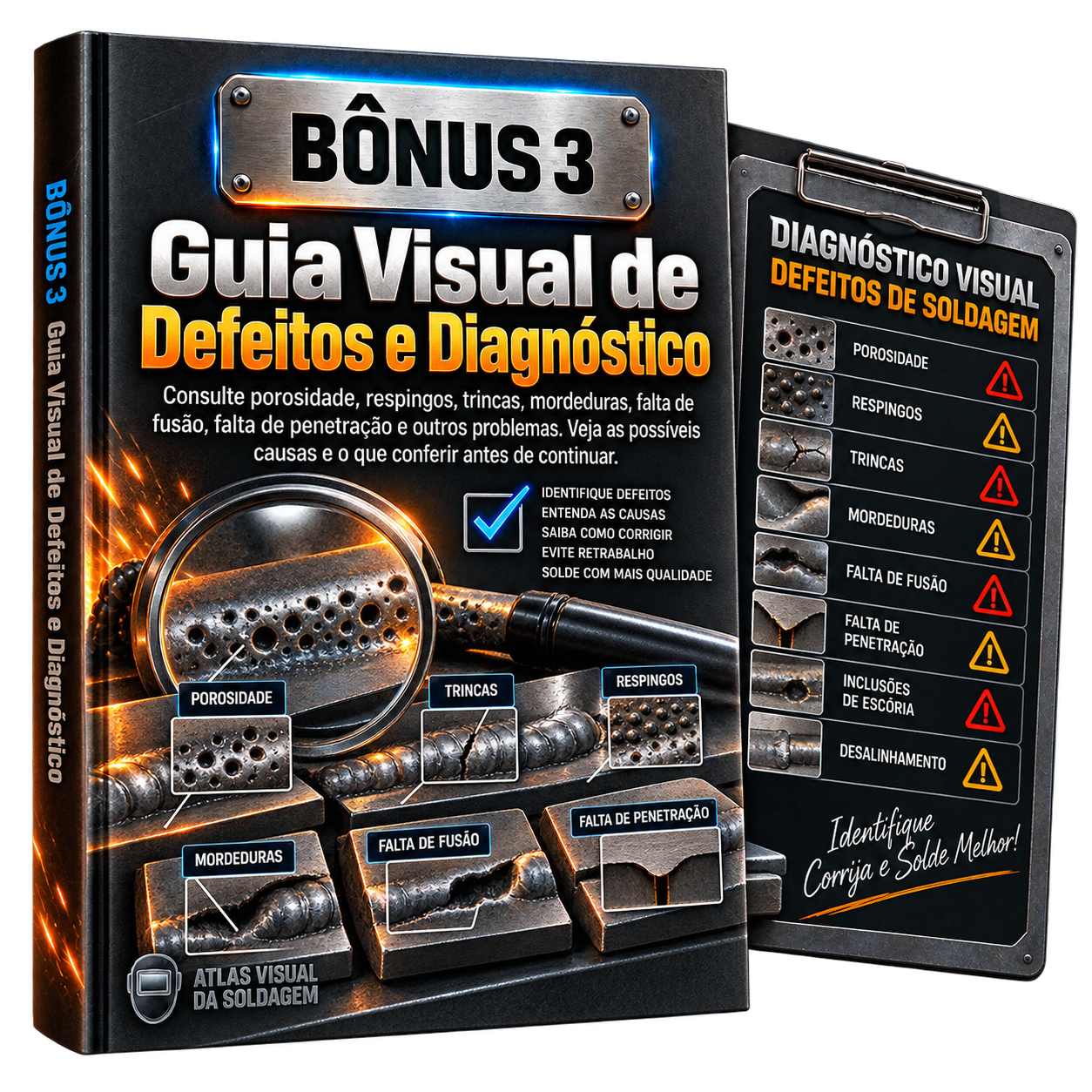 Mockup do BÔNUS 3: Guia Visual de Defeitos e Diagnóstico